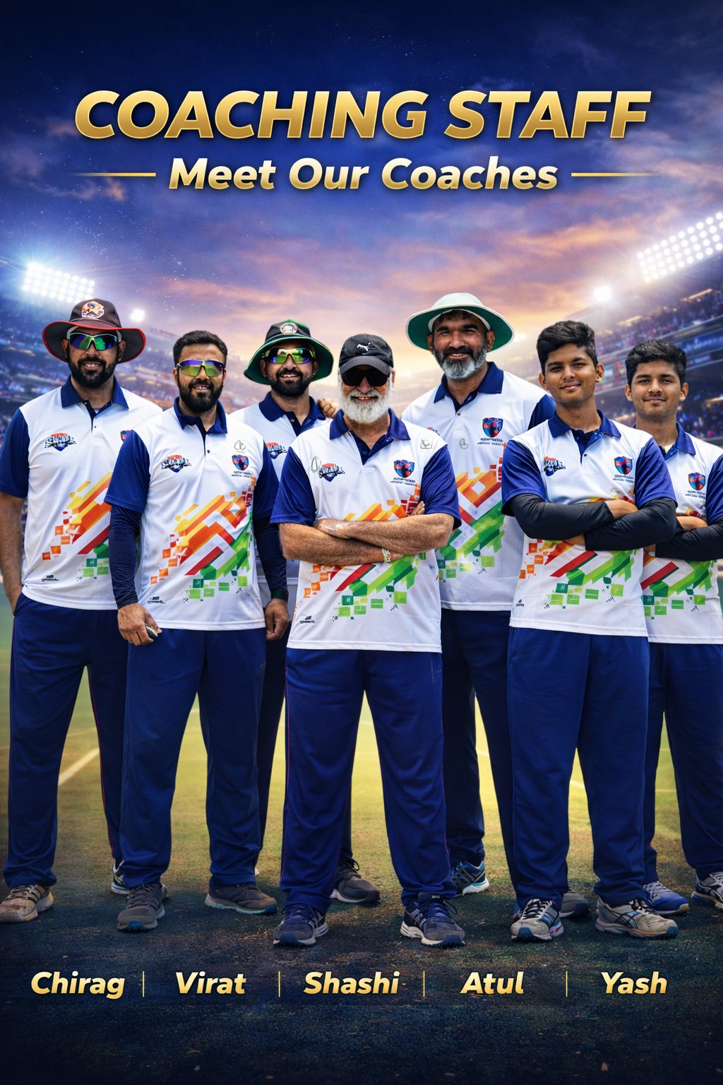 Coaching Staff — Chirag, Virat, Shashi, Atul, Yash
